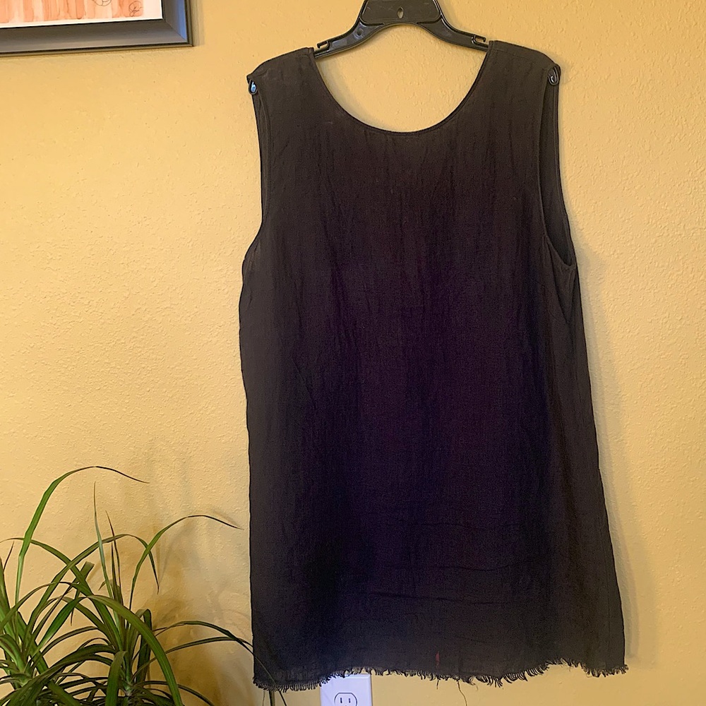 Reformation black linen shift dress, size Medium